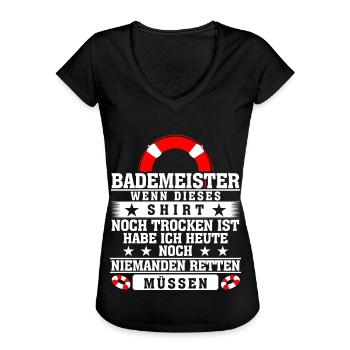 Bademeister Rettungsschwimmer - Frauen Vintage T-Shirt - Schwarz - Vorne - Danielle (179cm)
