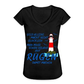 Rügen Spruch Insel Witz - Frauen Vintage T-Shirt - Schwarz - Vorne - Danielle (179cm)