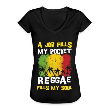 Rastafari - Frauen Vintage T-Shirt - Schwarz - Vorne - Danielle (179cm)