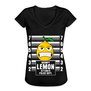 Citrons - T-shirt vintage Femme - noir - Devant - Danielle (179cm)
