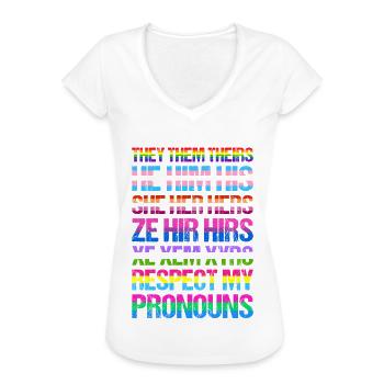 Pronomen LGBT LGBTQ Pride LGBTQIA+ - Frauen Vintage T-Shirt - Schwarz - Vorne