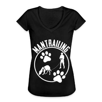 Mantrailing Suchhund Fährtenhund - Frauen Vintage T-Shirt - Schwarz - Vorne