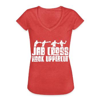 Boxen Boxer Boxhandschuhe Boxkampf Geschenk - Frauen Vintage T-Shirt - Rot meliert - Vorne - Danielle (179cm)