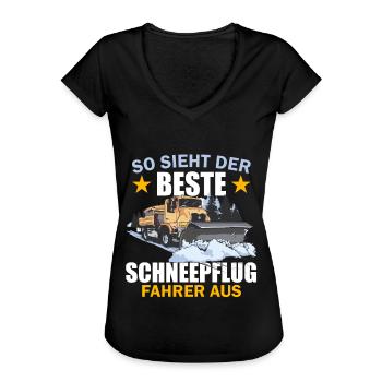 Bester Schneepflugfahrer - Frauen Vintage T-Shirt - Schwarz - Vorne - Danielle (179cm)