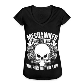 Industriemechaniker Witz Mechaniker - Frauen Vintage T-Shirt - Schwarz - Vorne - Danielle (179cm)