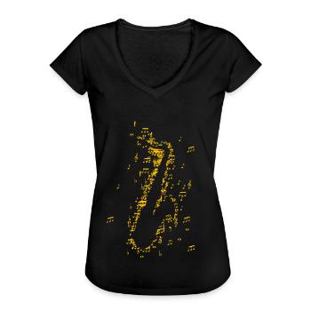 Saxophon Saxophonist Saxofon - Frauen Vintage T-Shirt - Schwarz - Vorne - Danielle (179cm)