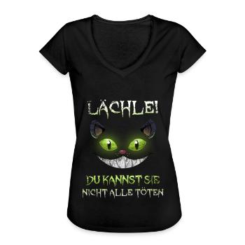 Lächle Du Kannst Sie Nicht Alle Töten - Frauen Vintage T-Shirt - Schwarz - Vorne