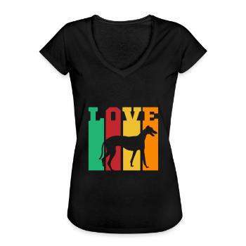 Greyhound Windhund Geschenk - Frauen Vintage T-Shirt - Schwarz - Vorne