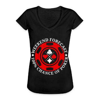 Prédiction du week-end 100% chance au Poker Casino - T-shirt vintage Femme - noir - Devant - Danielle (179cm)