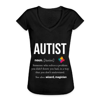 Autismus Geschenk Autist Asperger ADHS Autism - Frauen Vintage T-Shirt - Schwarz - Vorne - Danielle (179cm)