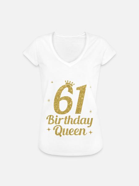 Anniversaire Reine 61 - T-shirt vintage Femme - noir