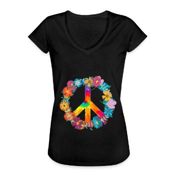 Hippie - T-shirt vintage Femme - noir - Devant - Danielle (179cm)