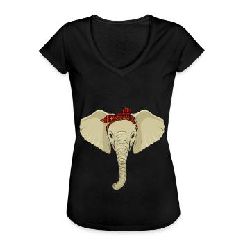 Elephant Tshirt pour Elephant Elephant Kids Zoo - T-shirt vintage Femme - noir - Devant