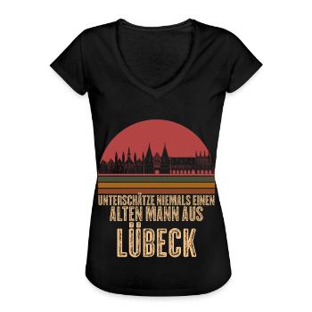 Lübeck Lübecker - Frauen Vintage T-Shirt - Schwarz - Vorne