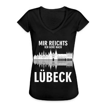 Lübeck Urlaub Lübecker - Frauen Vintage T-Shirt - Schwarz - Vorne