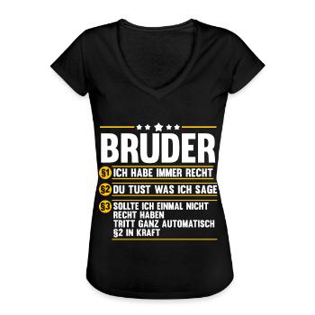 Geschwister Familie Brüder Bruder - Frauen Vintage T-Shirt - Schwarz - Vorne
