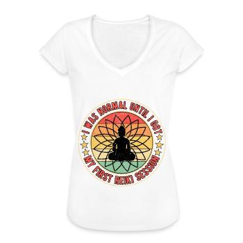 I Was Normal Until I Got My First Reiki Session - Women's Vintage T-Shirt - black - Front - Danielle (179cm)