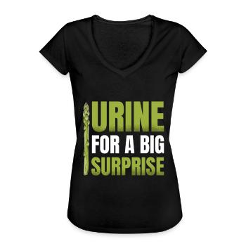 Urin Für Eine Große Überraschung Gemüse Veganer - Frauen Vintage T-Shirt - Schwarz - Vorne - Danielle (179cm)
