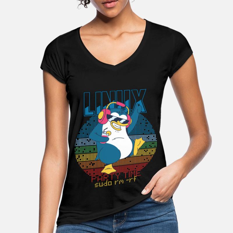 Linux Party Sudo Root Geek Admin Penguin Nerd Prog T-shirt vintage Femme