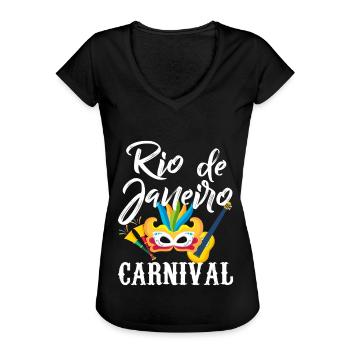 Brasilien Karneval Rio de Janeiro Feier in Brasili - Frauen Vintage T-Shirt - Schwarz - Vorne - Danielle (179cm)
