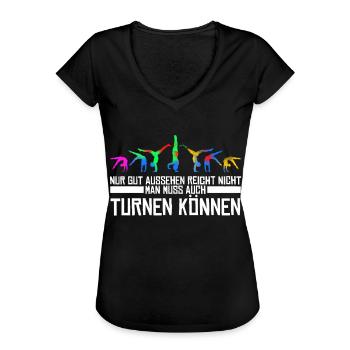 Turnen Turnerin Gymnastik - Frauen Vintage T-Shirt - Schwarz - Vorne - Danielle (179cm)