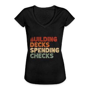 Decks Bauen Schecks Ausgeben Sammelkartenspiel - Frauen Vintage T-Shirt - Schwarz - Vorne - Danielle (179cm)