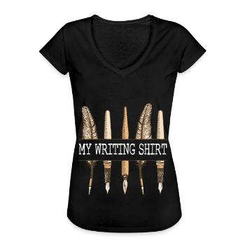 Autor Schreiber - Frauen Vintage T-Shirt - Schwarz - Vorne - Danielle (179cm)