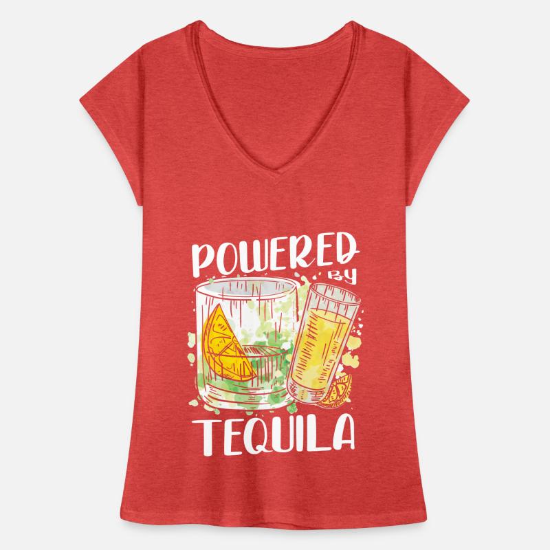 Powered By Tequila Alcoholic Tequila Drinker Women's Vintage T-Shirt
