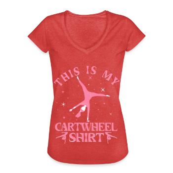 Pourquoi marcher quand vous pouvez rouler - T-shirt vintage Femme - rouge chiné - Devant - Danielle (179cm)