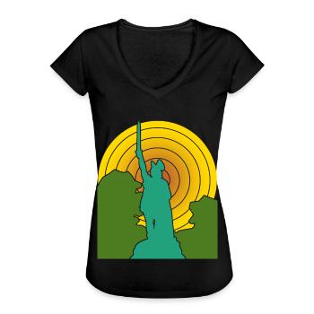 Hermannsdenkmal retro Detmold - Frauen Vintage T-Shirt - Schwarz - Vorne - Danielle (179cm)