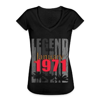 geboren 1971 Januar vintage Geschenk - Frauen Vintage T-Shirt - Schwarz - Vorne
