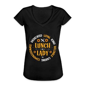 Lunch Lady Squad Cafeteria School Canteen - Women's Vintage T-Shirt - black - Front - Danielle (179cm)