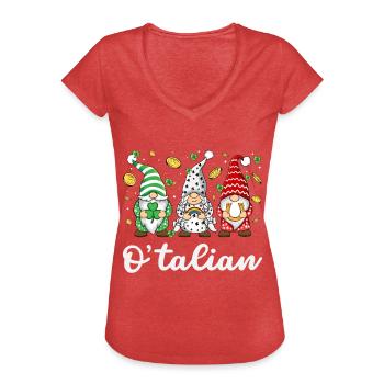 O'talian San Patrizio Orgoglio Italiano Italia Bandiera - Maglietta vintage donna - rosso melange - Fronte - Danielle (179cm)