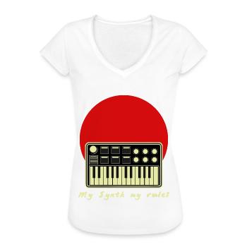 Synth Synthesizer Synthesizers - Frauen Vintage T-Shirt - Schwarz - Vorne - Danielle (179cm)