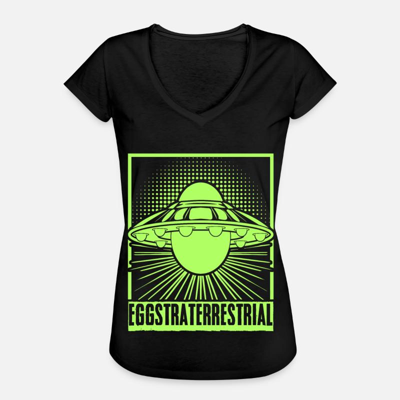 Alien Egg Extraterrestrial Eggs Spaceship - Women's Vintage T-Shirt - black