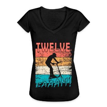 Scooter 12. Geburtstag 12 Geschenk Skatepark - Frauen Vintage T-Shirt - Schwarz - Vorne - Danielle (179cm)