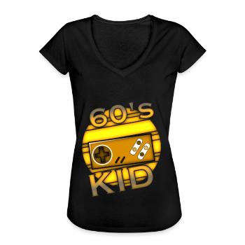Kind der 60er Jahre - Frauen Vintage T-Shirt - Schwarz - Vorne - Danielle (179cm)