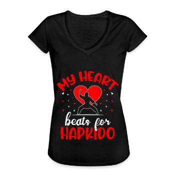 Hapkido Arts Martiaux Mixtes Coréen - T-shirt vintage Femme - noir - Devant - Danielle (179cm)