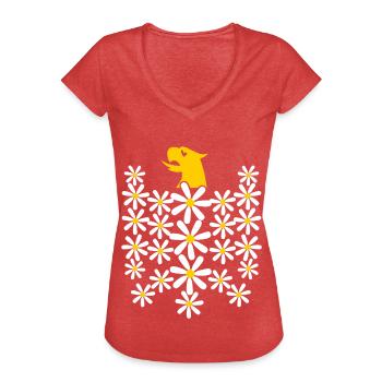 Daisy Federal Eagle from flowers - Women's Vintage T-Shirt - heather red - Front - Danielle (179cm)