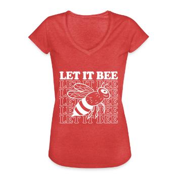 Let it Bee - Frauen Vintage T-Shirt - Rot meliert - Vorne - Danielle (179cm)