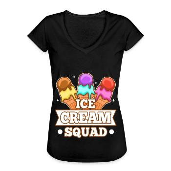 Ice cream squad - Frauen Vintage T-Shirt - Schwarz - Vorne - Danielle (179cm)