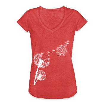 Insulte de pissenlit du majeur - T-shirt vintage Femme - rouge chiné - Devant - Danielle (179cm)