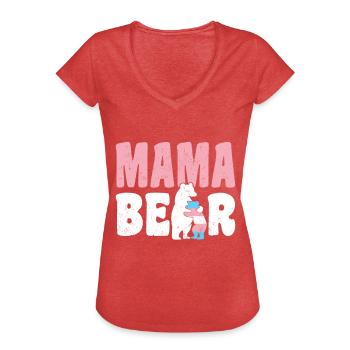 Mama Bear - Frauen Vintage T-Shirt - Rot meliert - Vorne - Danielle (179cm)