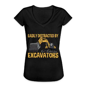 Distrait par Bagger - T-shirt vintage Femme - noir - Devant - Danielle (179cm)