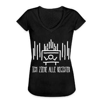 Orgelspieler Organist Orgel - Frauen Vintage T-Shirt - Schwarz - Vorne