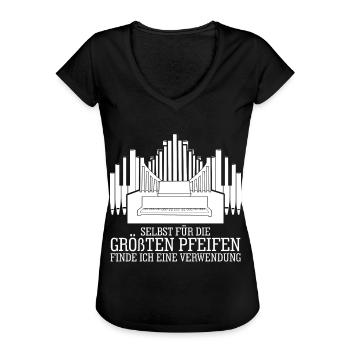 Orgel Orgelspieler Pfeifen Organist - Frauen Vintage T-Shirt - Schwarz - Vorne