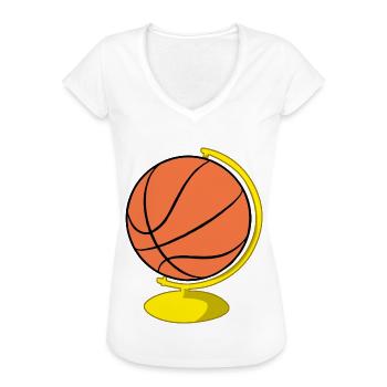Basketballspieler Weltkugel - Frauen Vintage T-Shirt - Schwarz - Vorne - Danielle (179cm)