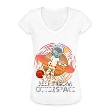 Otter in Space with Beer - Frauen Vintage T-Shirt - Schwarz - Vorne - Danielle (179cm)