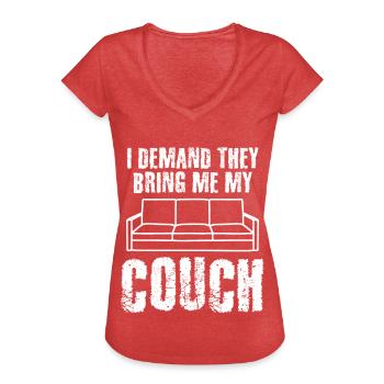 Sofa Couch - Frauen Vintage T-Shirt - Rot meliert - Vorne - Danielle (179cm)