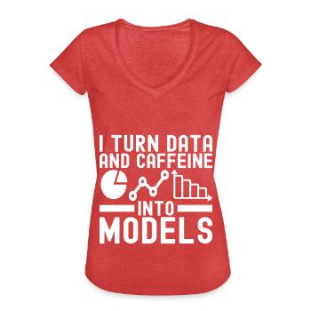 Data Science Datenanalyst - Frauen Vintage T-Shirt - Rot meliert - Vorne - Danielle (179cm)